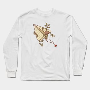 Paper Airplane with Plant (no background) Long Sleeve T-Shirt